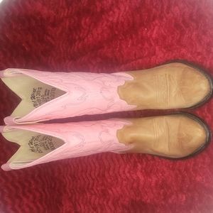 Old West Big Girl size 4.5 pink leather Boots